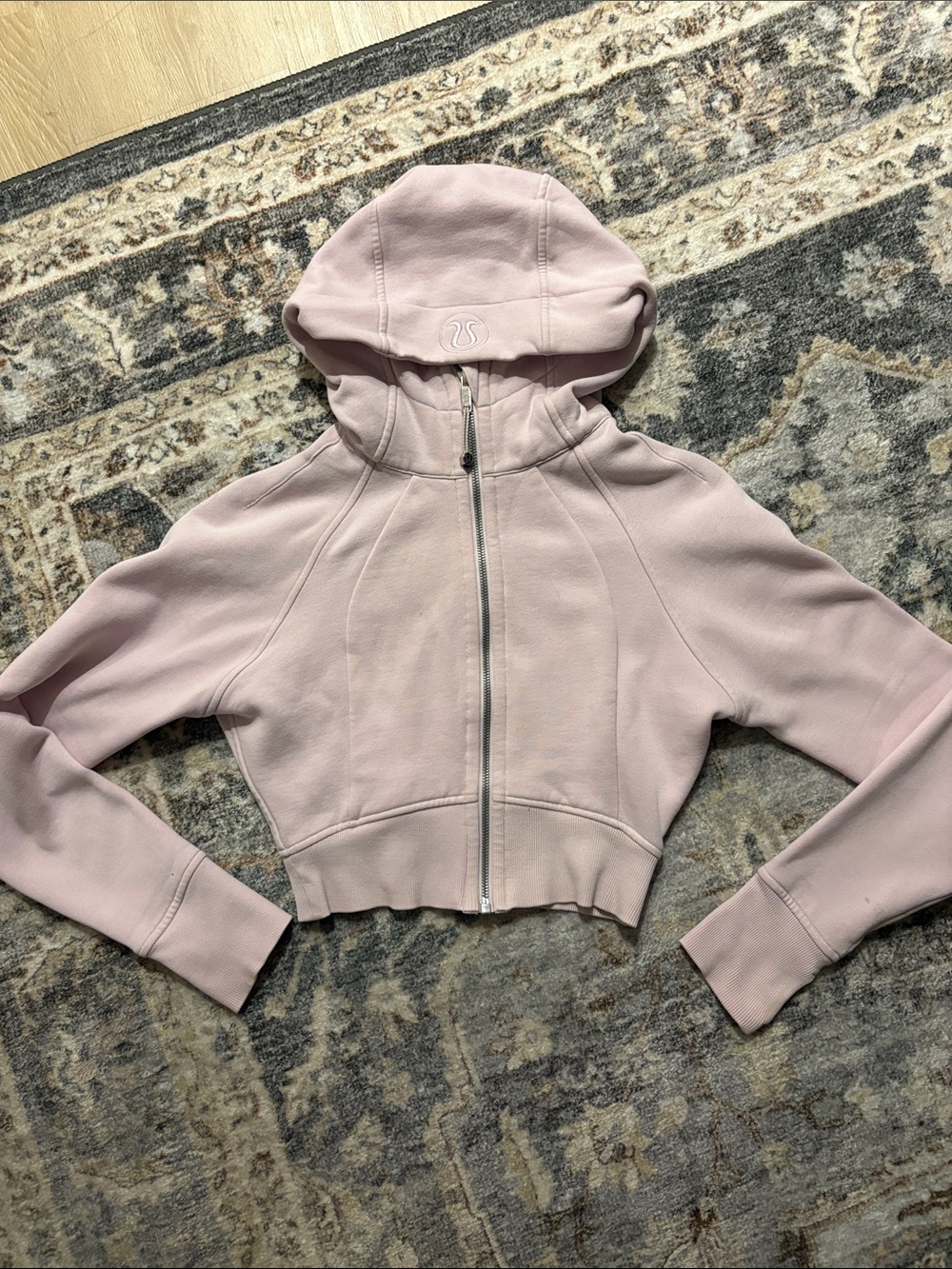 lululemon athletica Women's Pink Scuba cropped Hooded Jacket